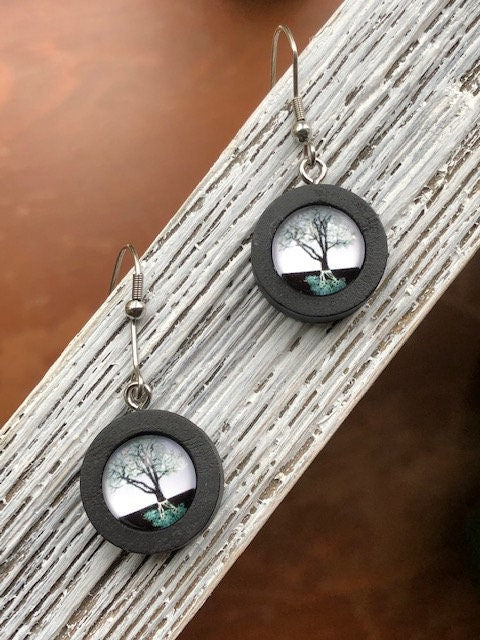 Find Your Roots Wooden Dangle Earrings
