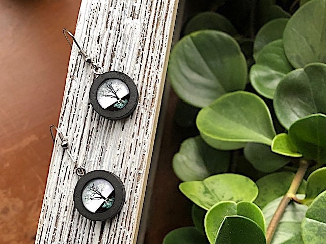 Find Your Roots Wooden Dangle Earrings