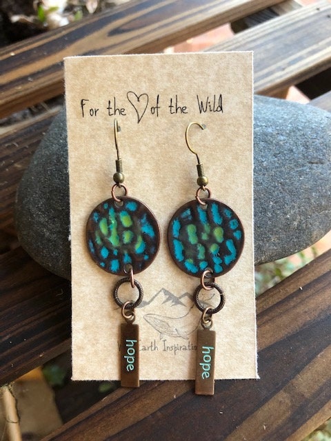 Sea Turtle Shell Hope Earrings