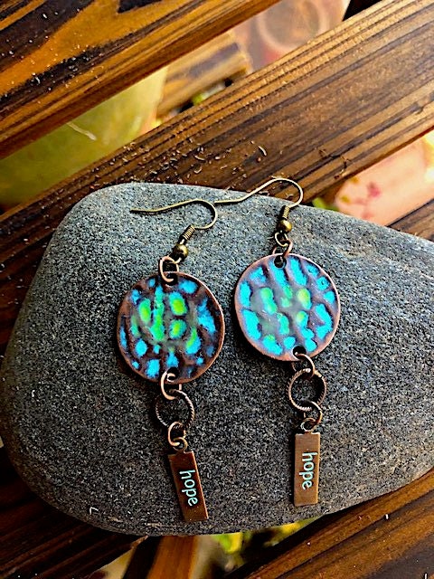 Sea Turtle Shell Hope Earrings