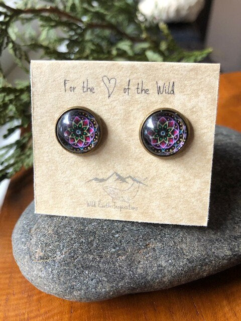 Purple Lotus Earrings