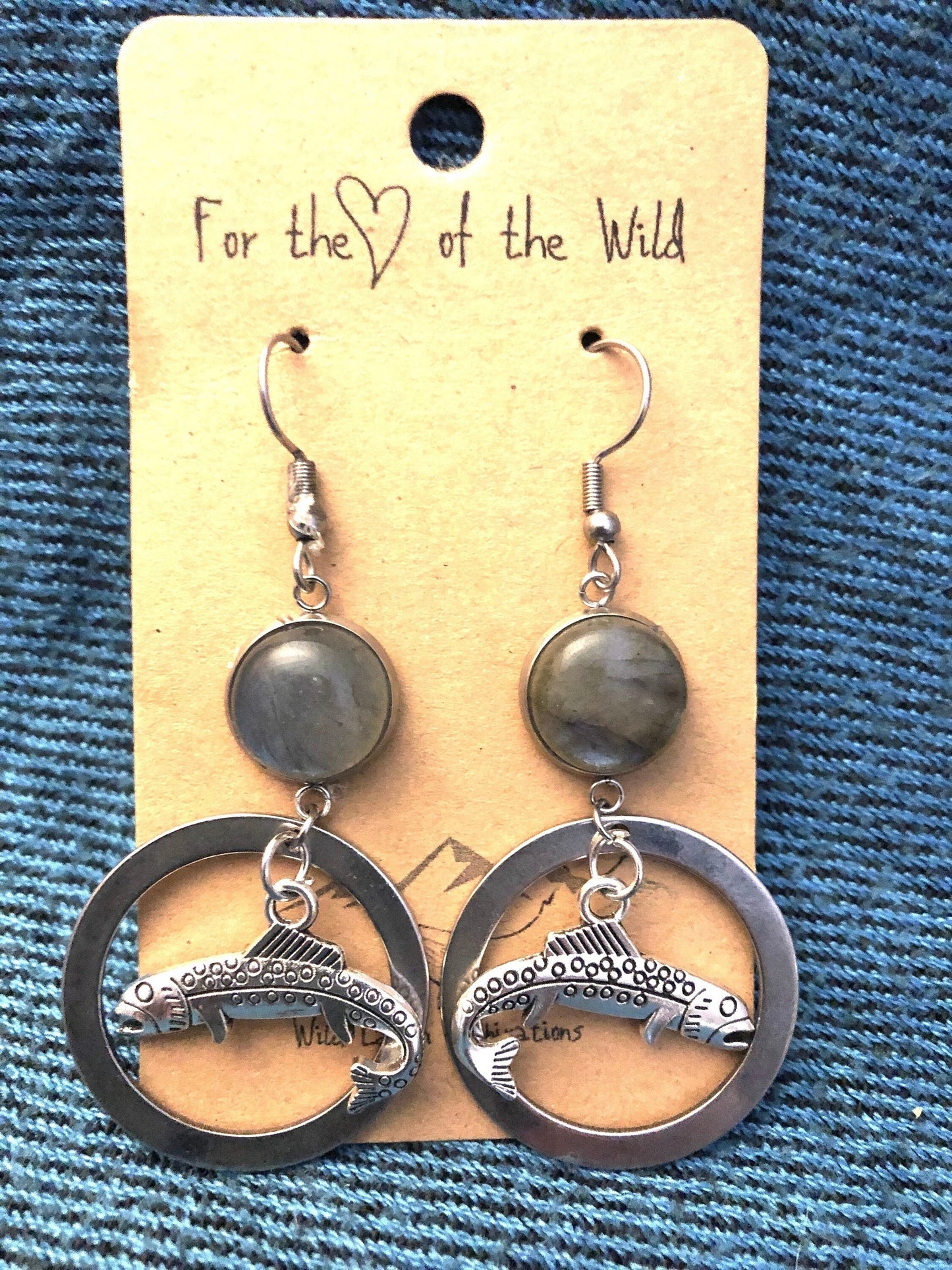 Rainbow Trout and Labradorite Earrings