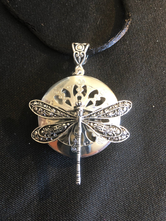 Beautiful Dragonfly Oil Diffuser Locket with Black Cord