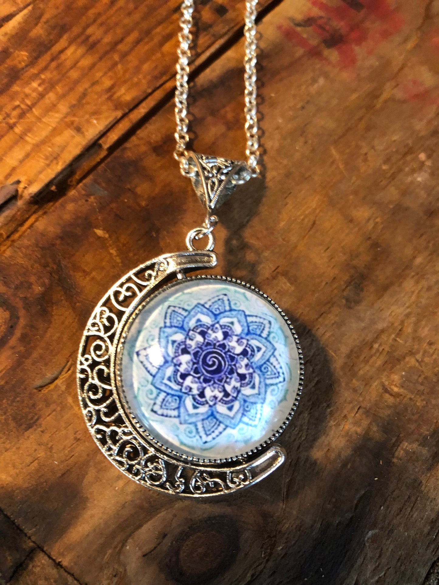 Dragonfly Moon Pendant (with sterling silver chain)