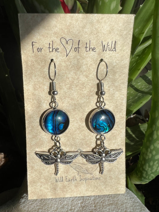 Abalone Dragonfly Earrings