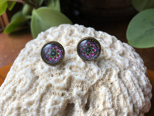 Purple Lotus Earrings