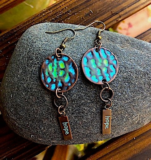 Sea Turtle Shell Hope Earrings