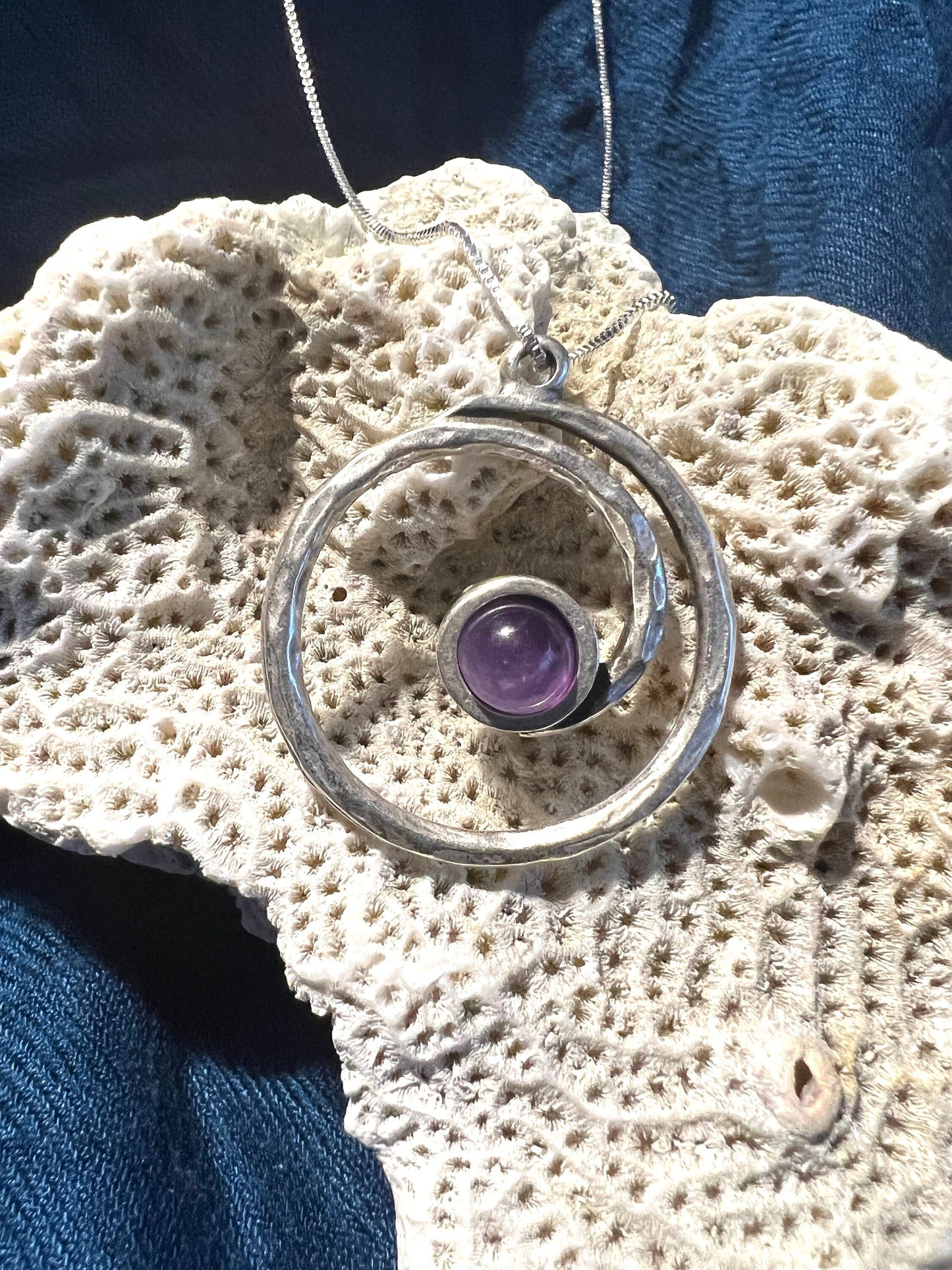 Silver Swirl with Labradorite and Sterling Silver Necklace
