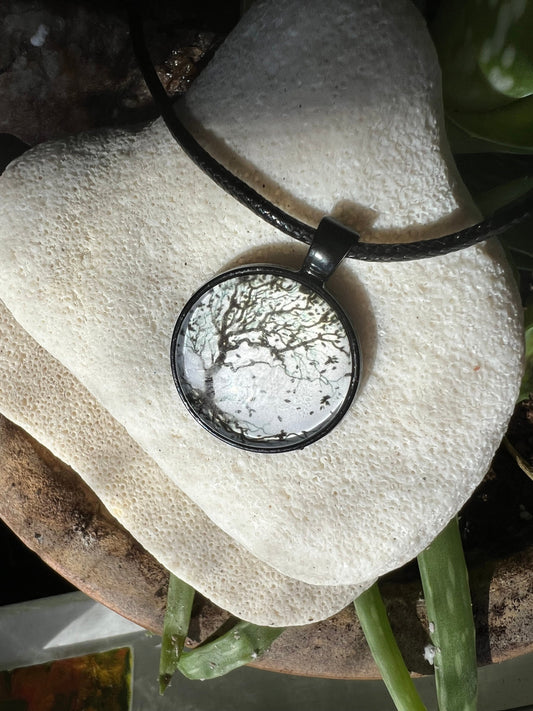Blowing Tree Pendant (with 16" black cord necklace)