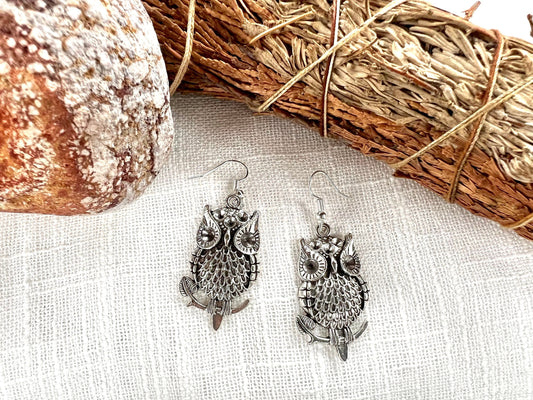 Large Owl Earrings