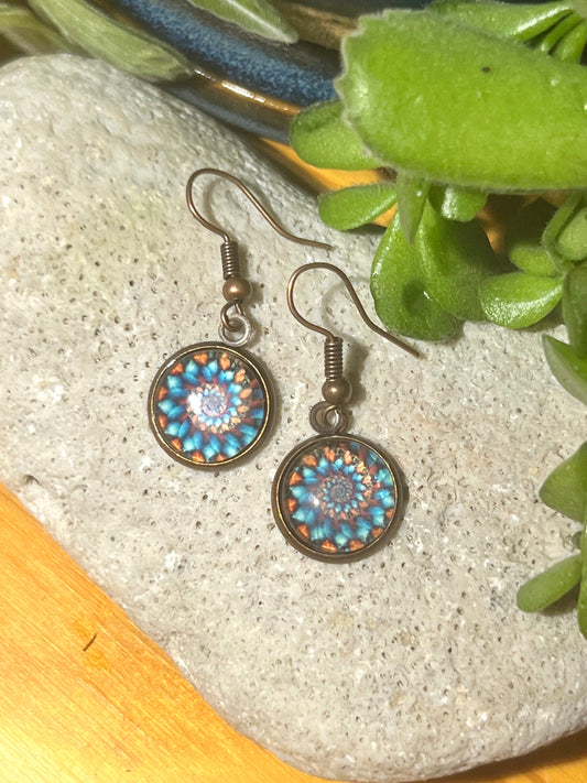 Copper Blues Dangle Earrings