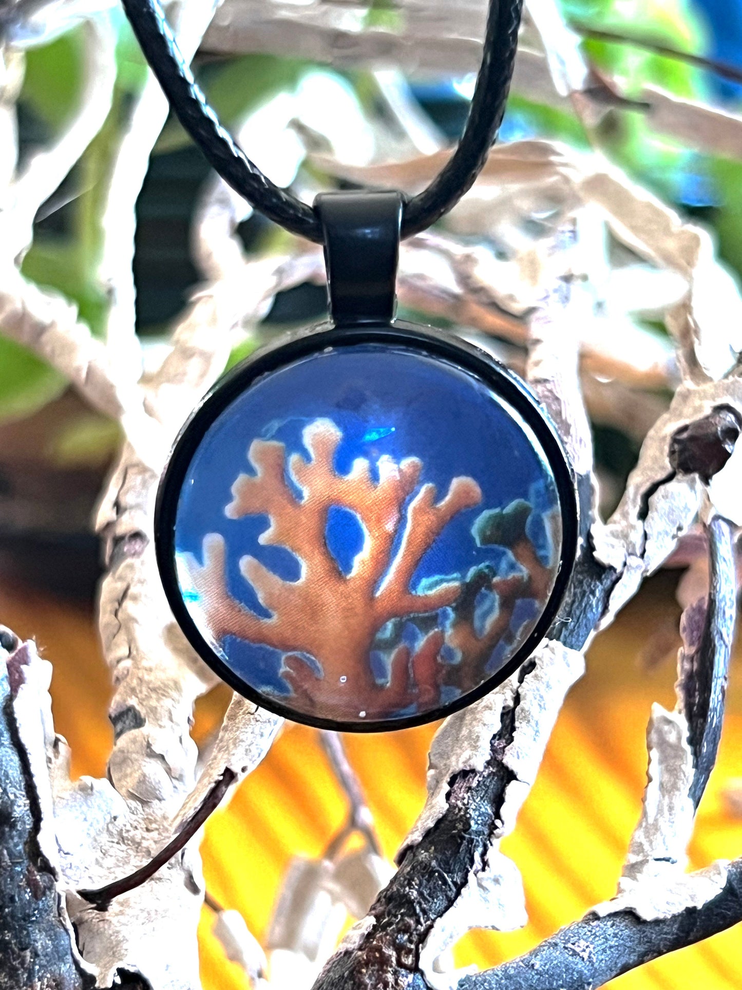 Coral Silver Pendant with Choice of Chain.