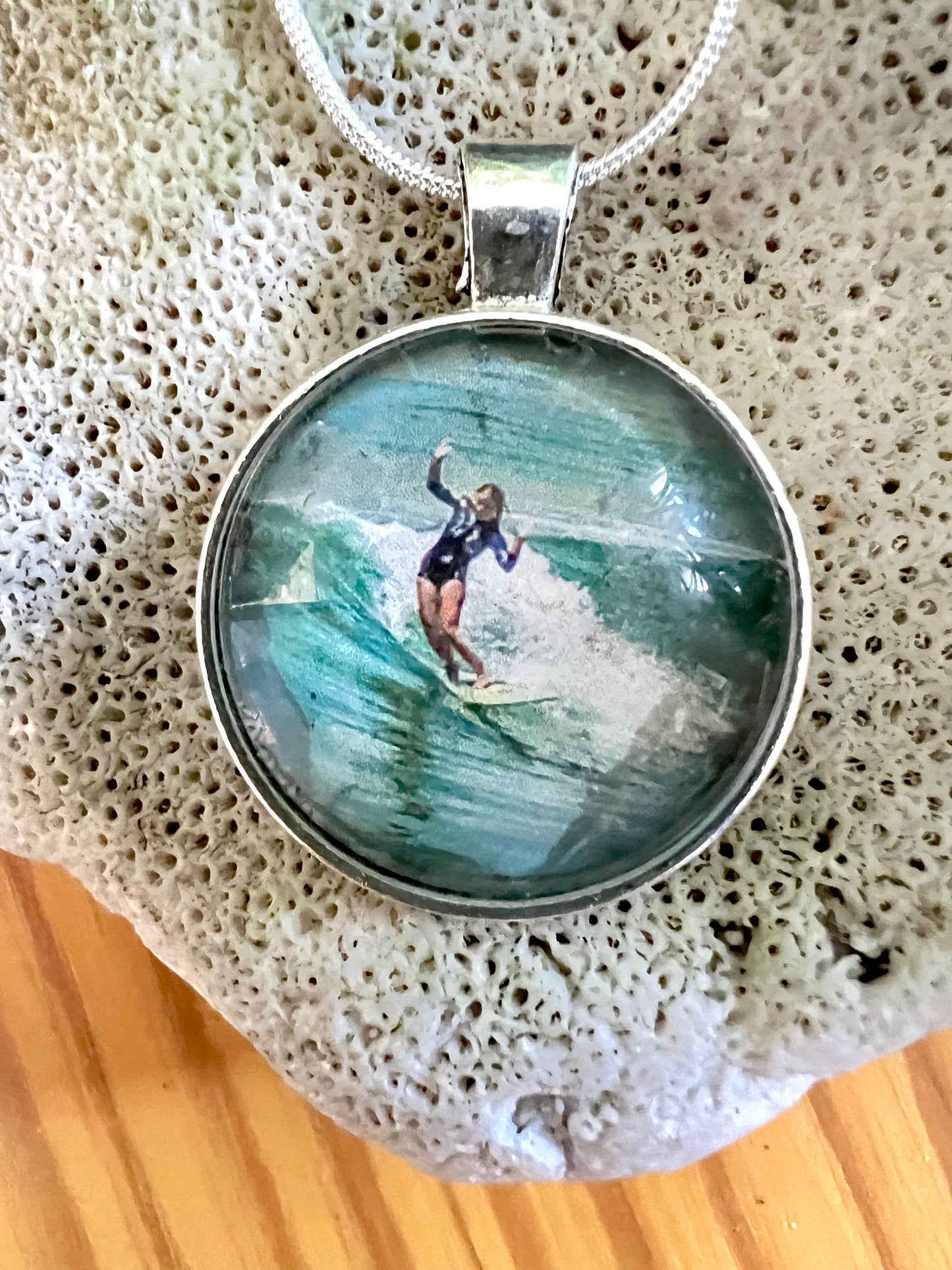 Surfer Girl Pendant (with choice of chain)