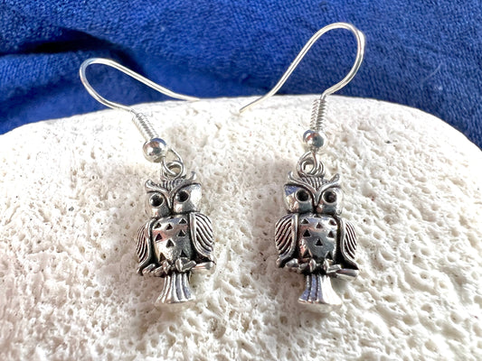 Silver Mini Owl Earrings