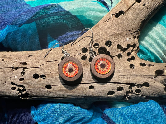 Autumn Blooms Wooden Earrings