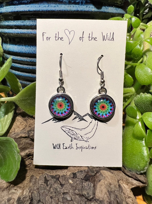 Flower Power Mandala Dangle Earrings