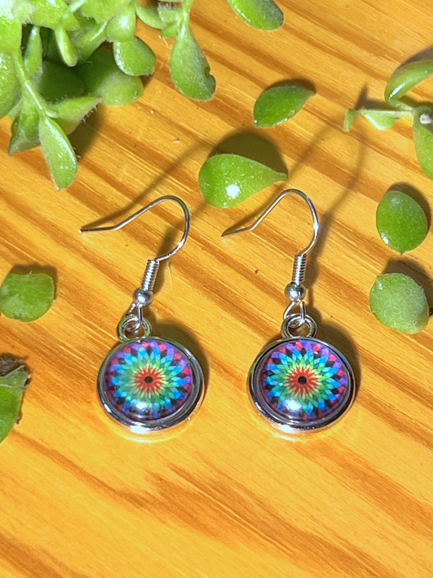 Flower Power Mandala Dangle Earrings