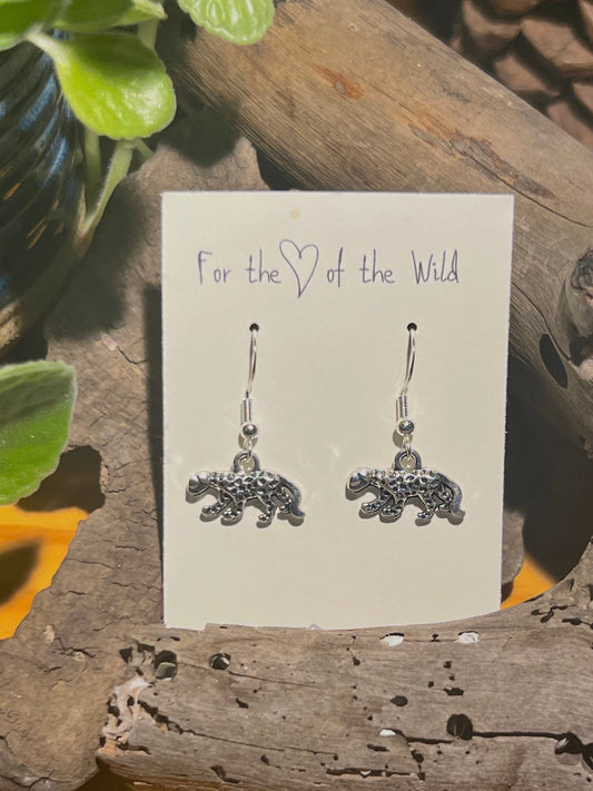 Panther (Jaguar) Minis Silver Earrings