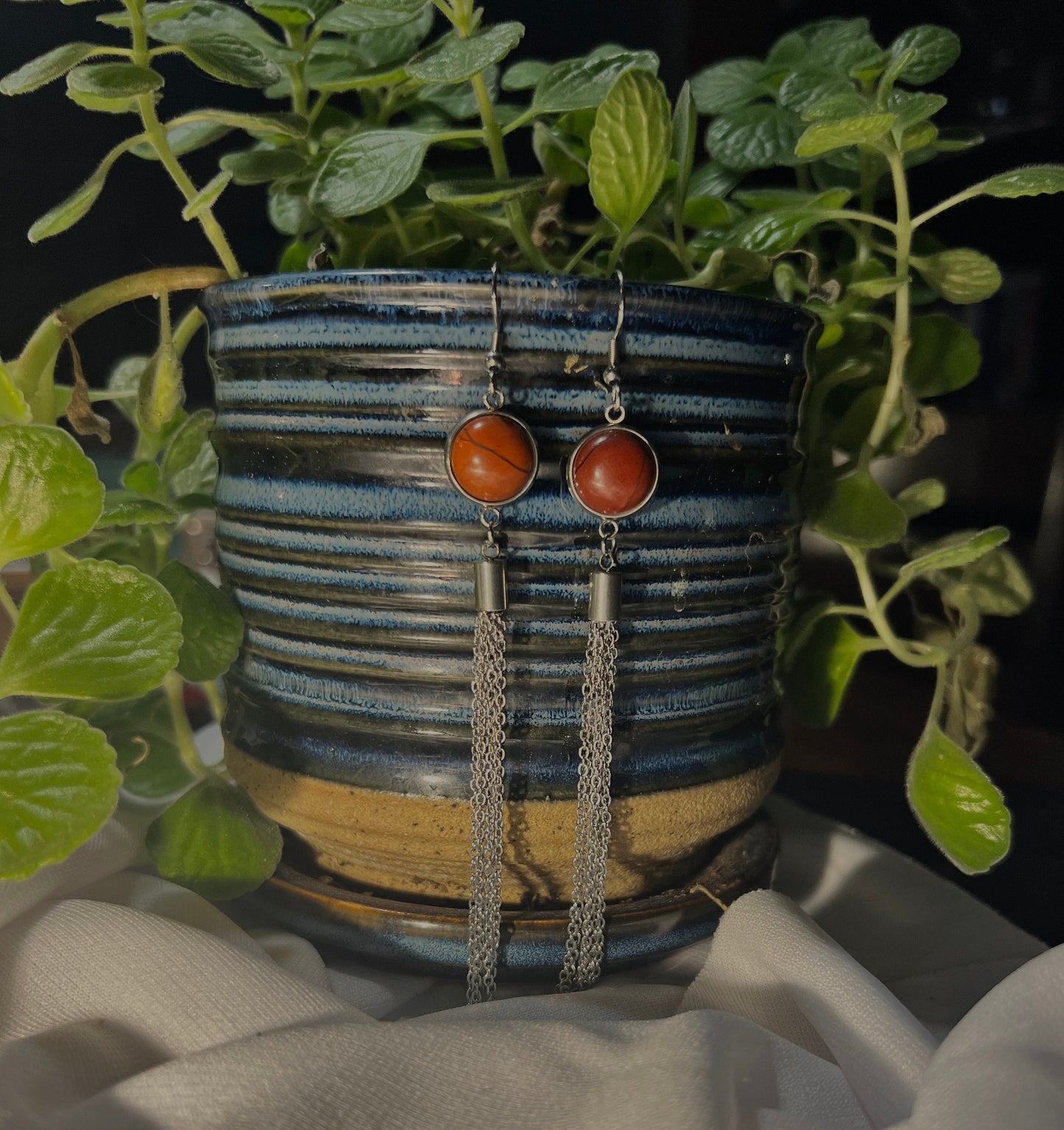 Red Jasper Dangle Earrings
