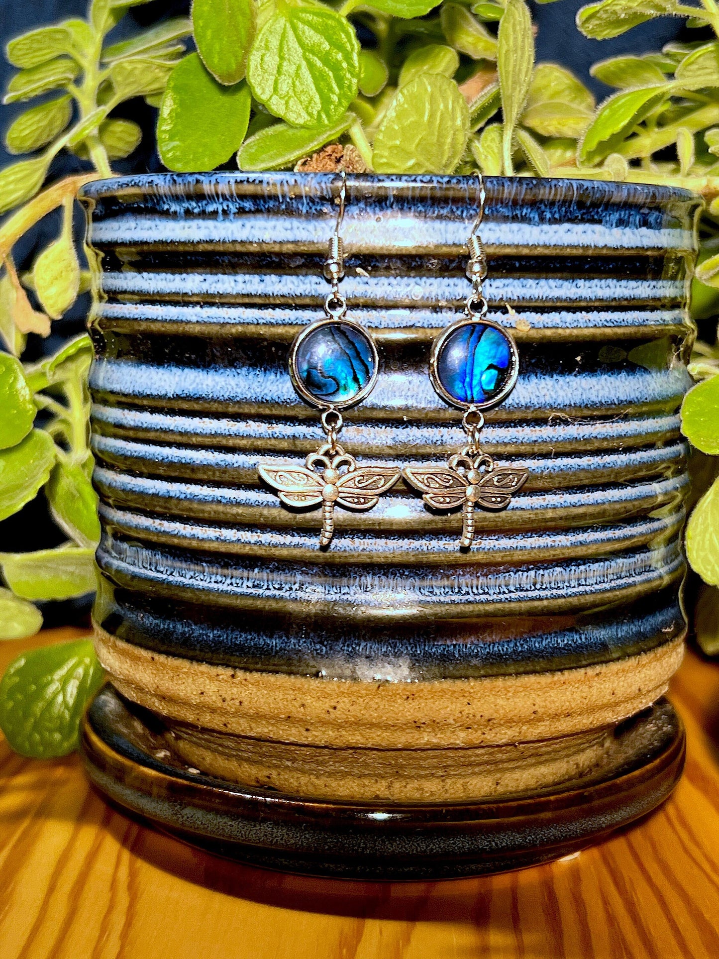 Abalone (Mother of Pearl) Dragonfly Earrings