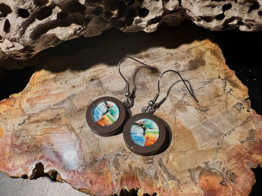 Wheel of the Year Tree Earrings