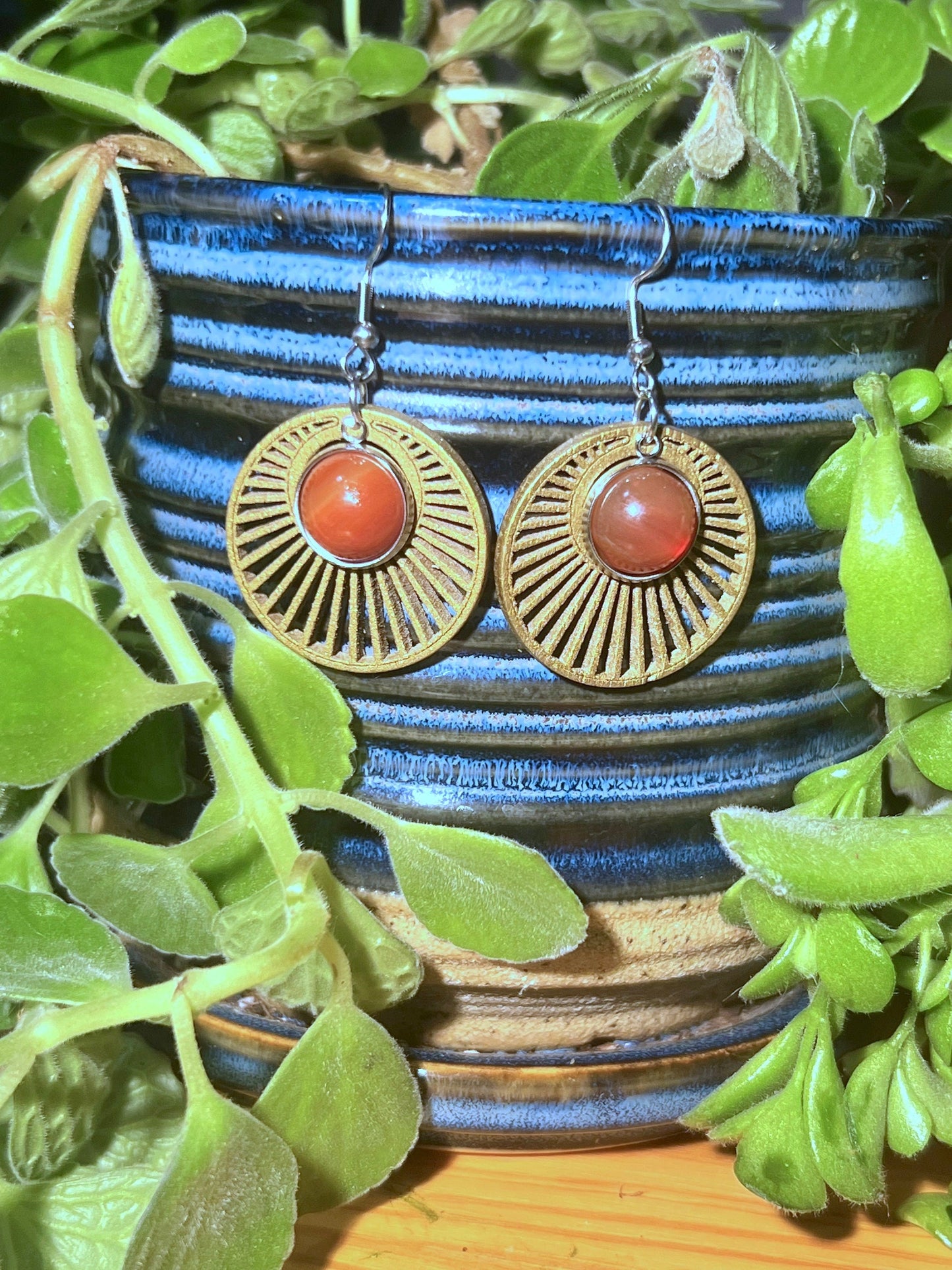 Carnelian Sun Earrings