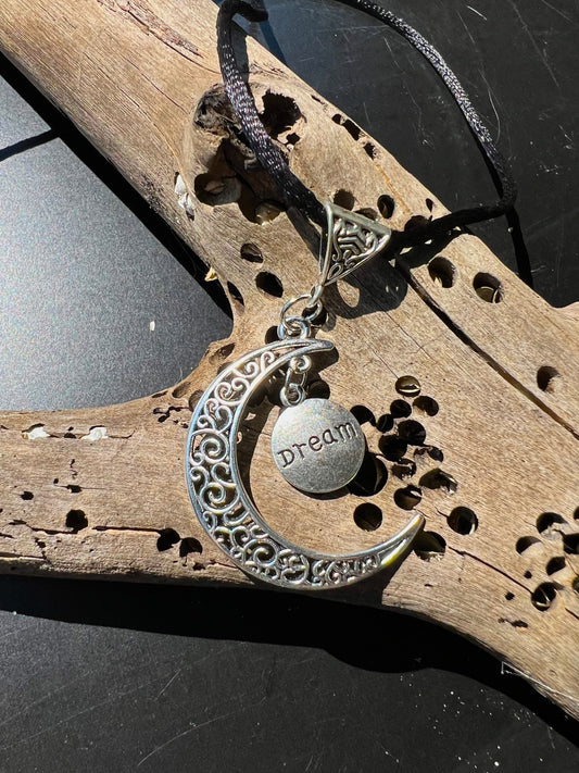 Moon Dreamer Pendant (with black corded necklace)