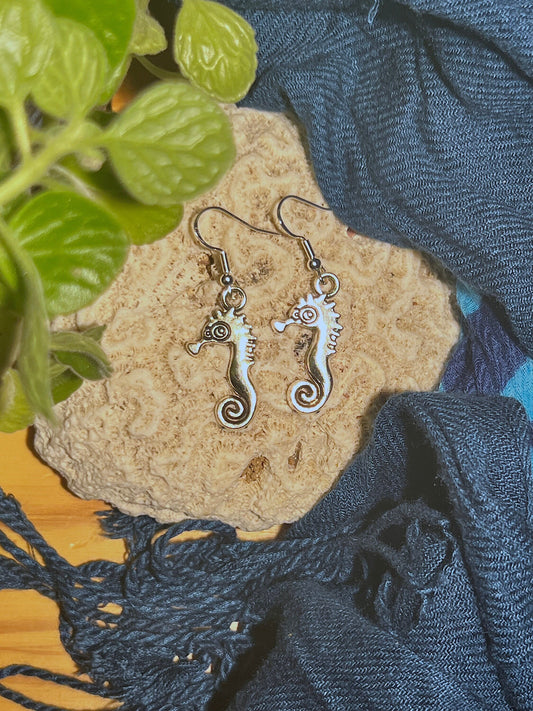 Seahorse Silver Earrings