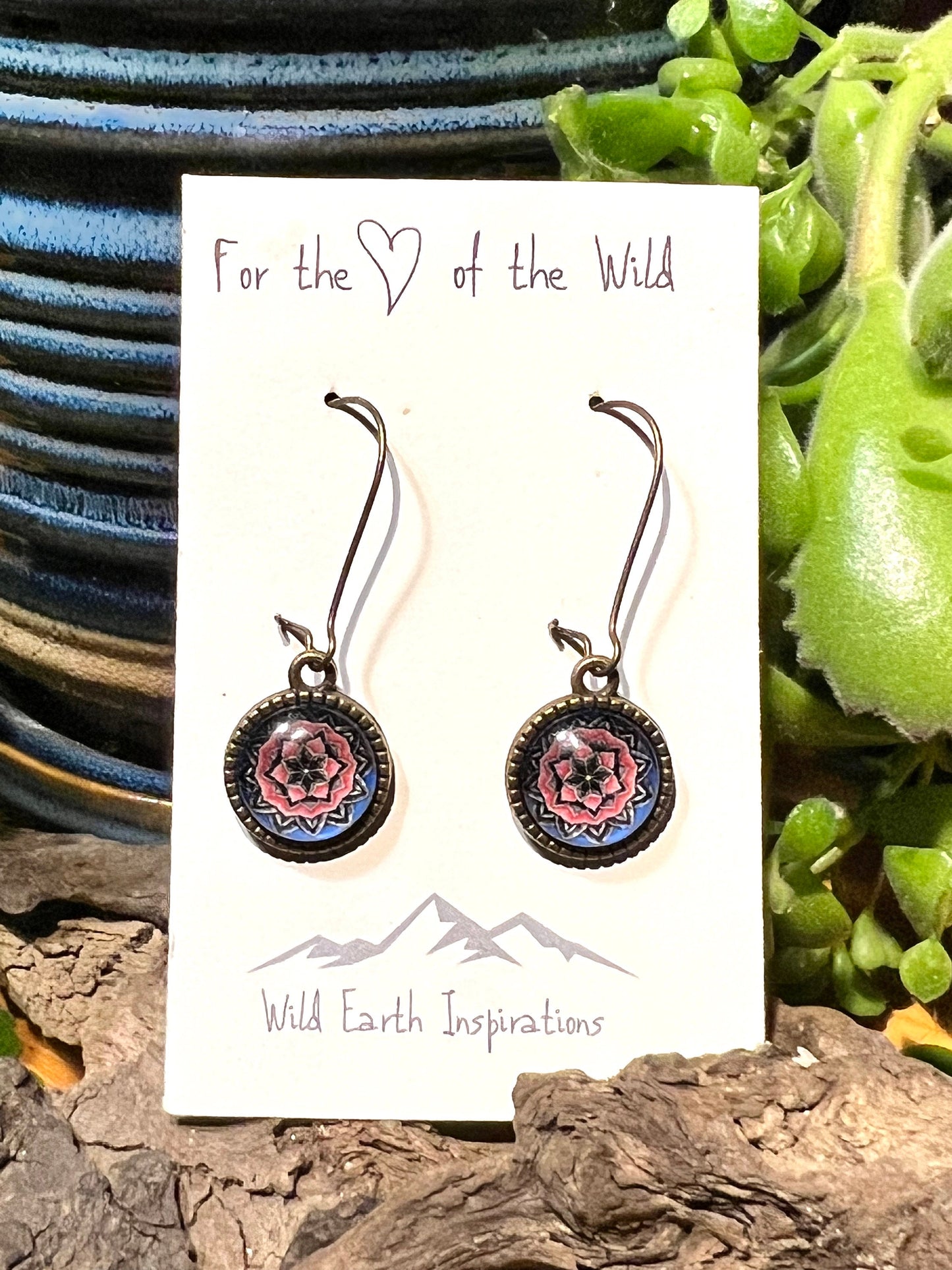 Heart-Centered Mandala Dangle Earrings