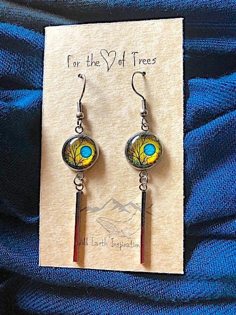 Tree and Moon Earrings, Nature Gifts for Women Plant a Tree with Every Purchase