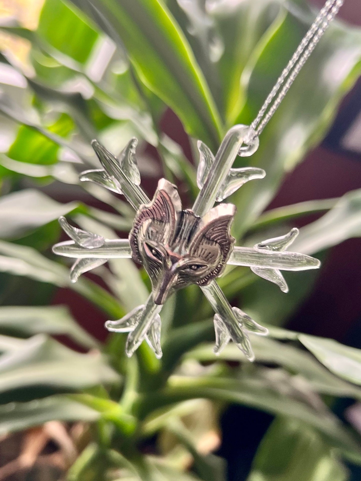 Wolf Sun Catcher Ornament