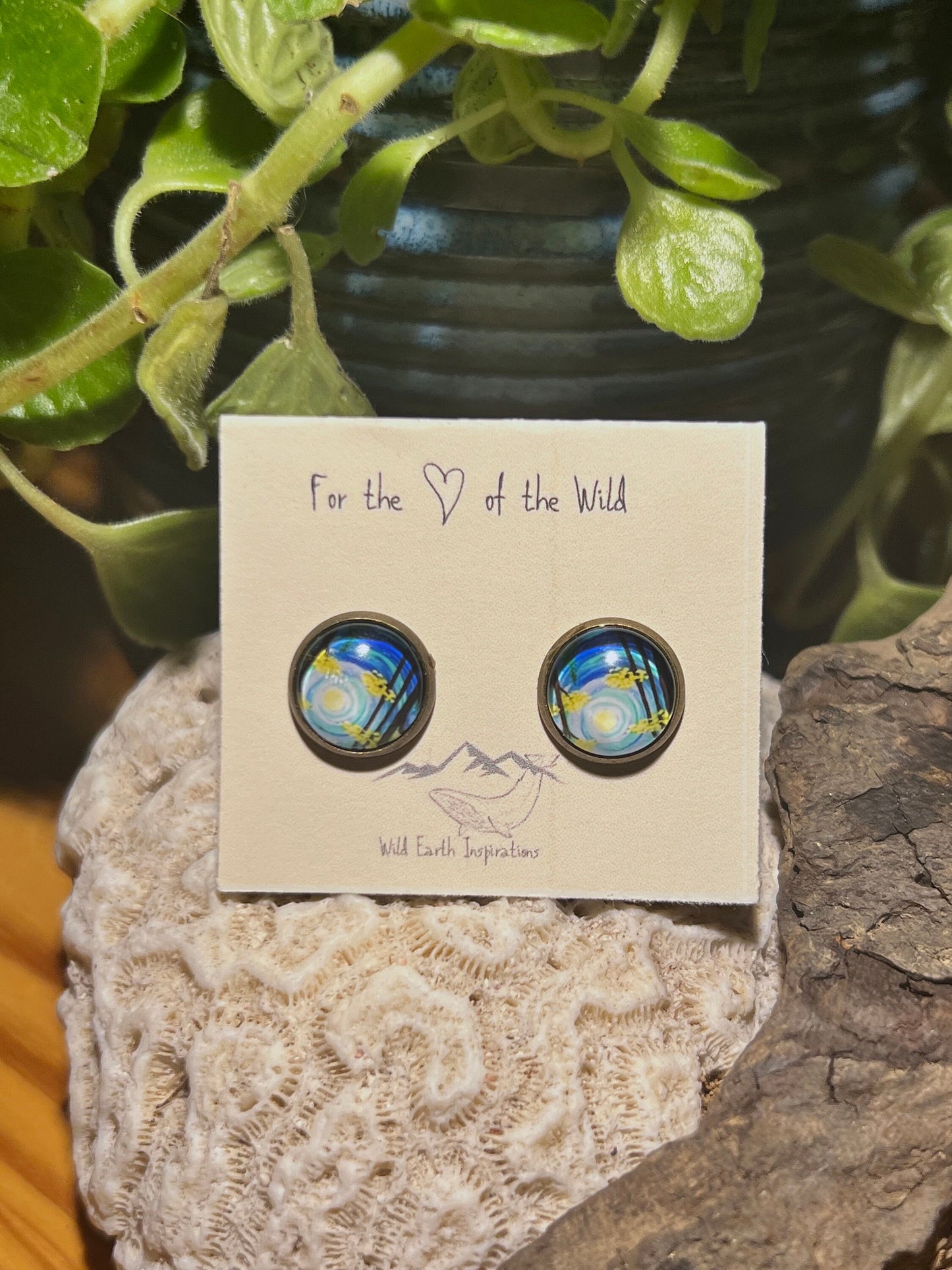 Fall Moon Post Earrings