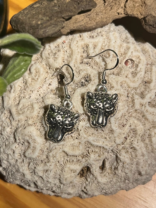 Panther Mind Silver Earrings