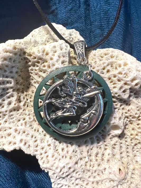 Fairy Pendant ( with black corded necklace)