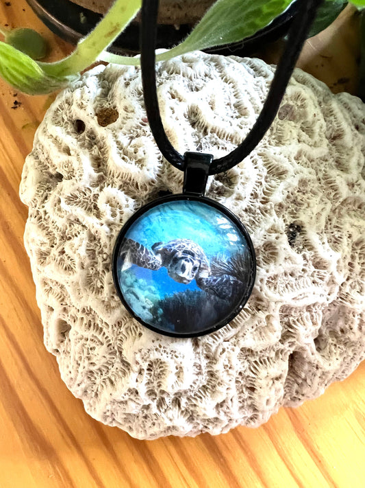 Sea Turtle Pendant (with choice of necklace)