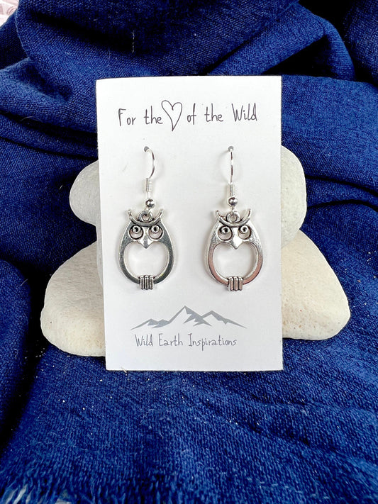 Sterling Silver Owl Earrings