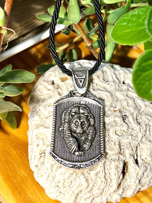 Viking Bear Pendant (with black cord necklace)