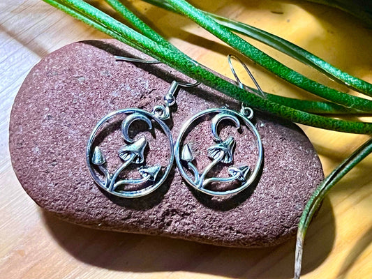 Mushroom Moon Earrings