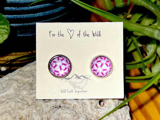 Magenta Blooms Post Earrings