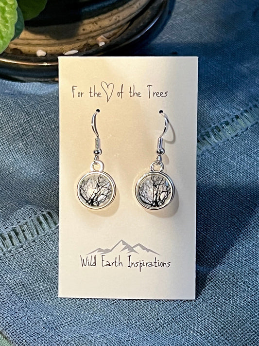 Winter Bramble Silver Earrings