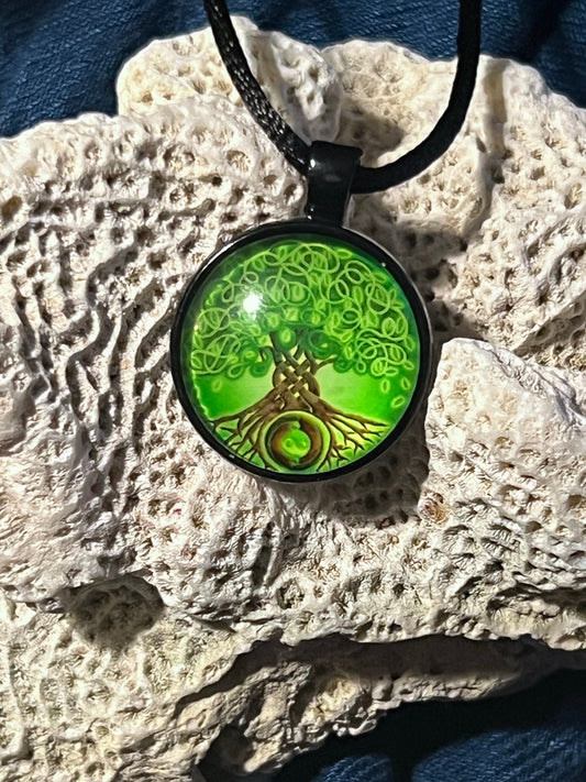 Celtic Tree of Life Pendant (with 16" black cord necklace)