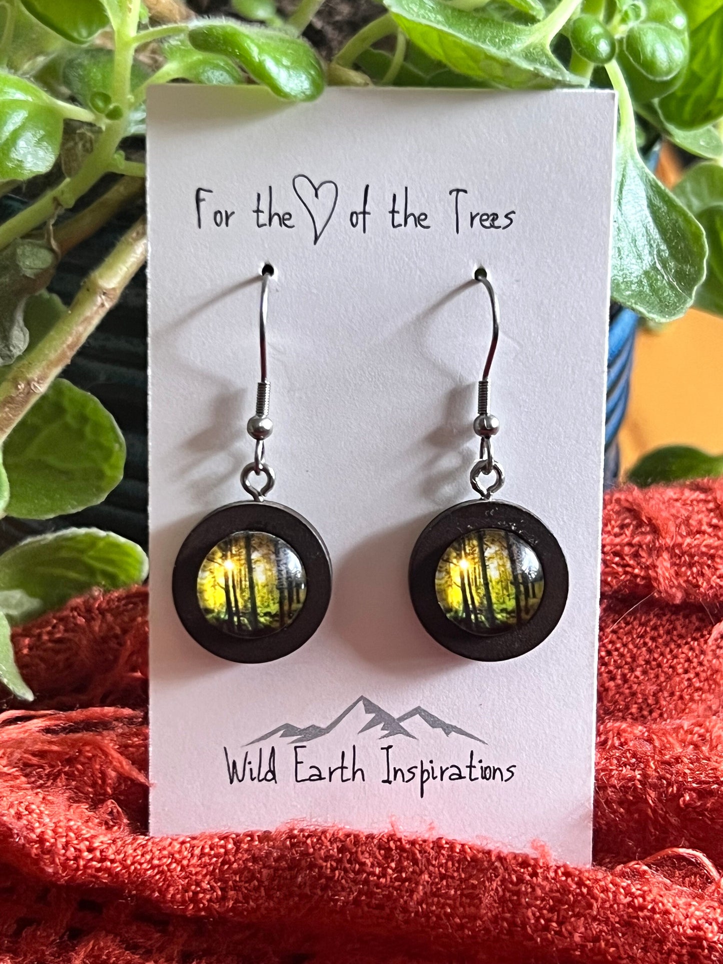 Glowing Embers Wooden Earrings