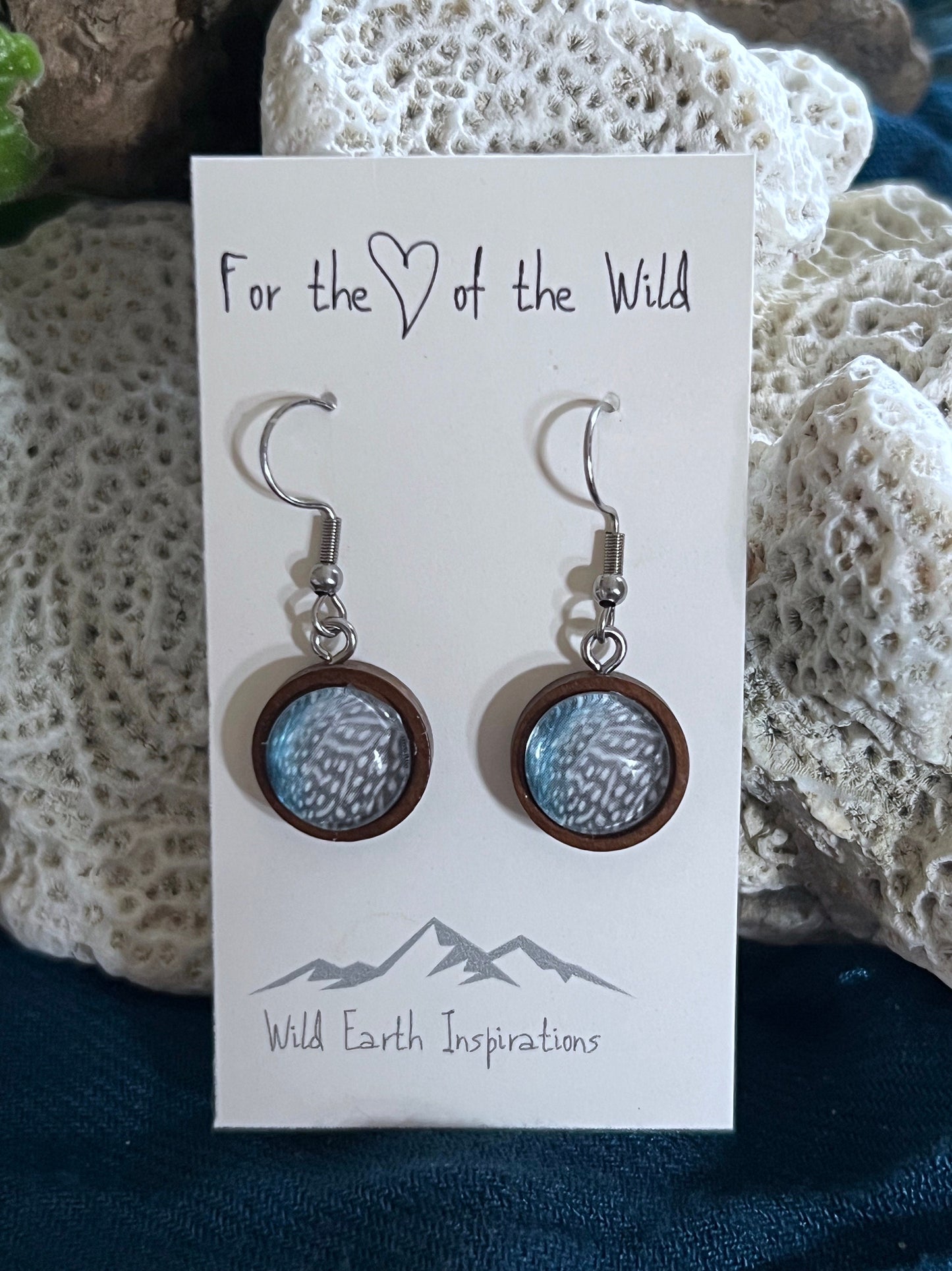 Whale Shark Walnut Earrings