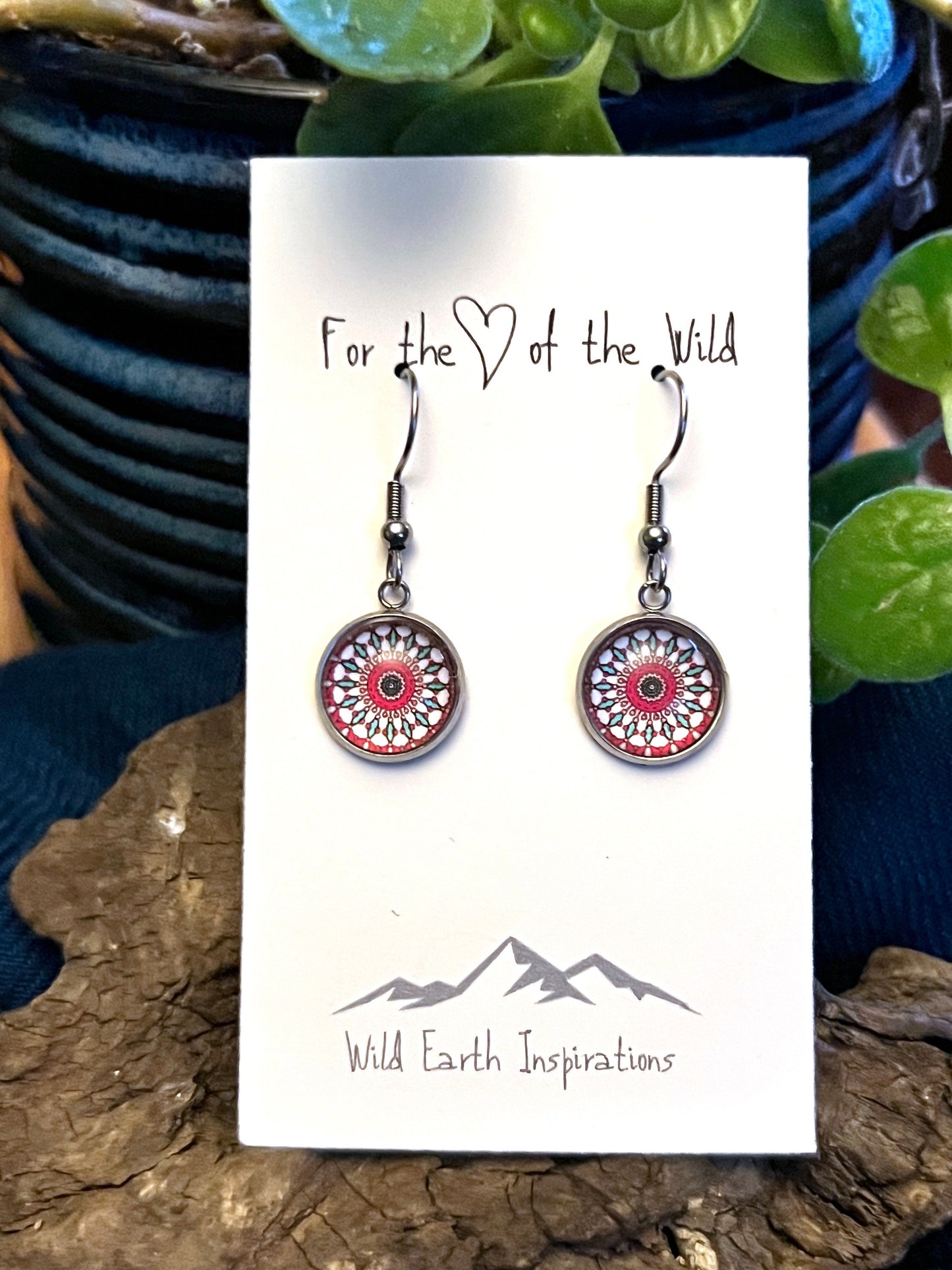 Red Earth Mandala Earrings
