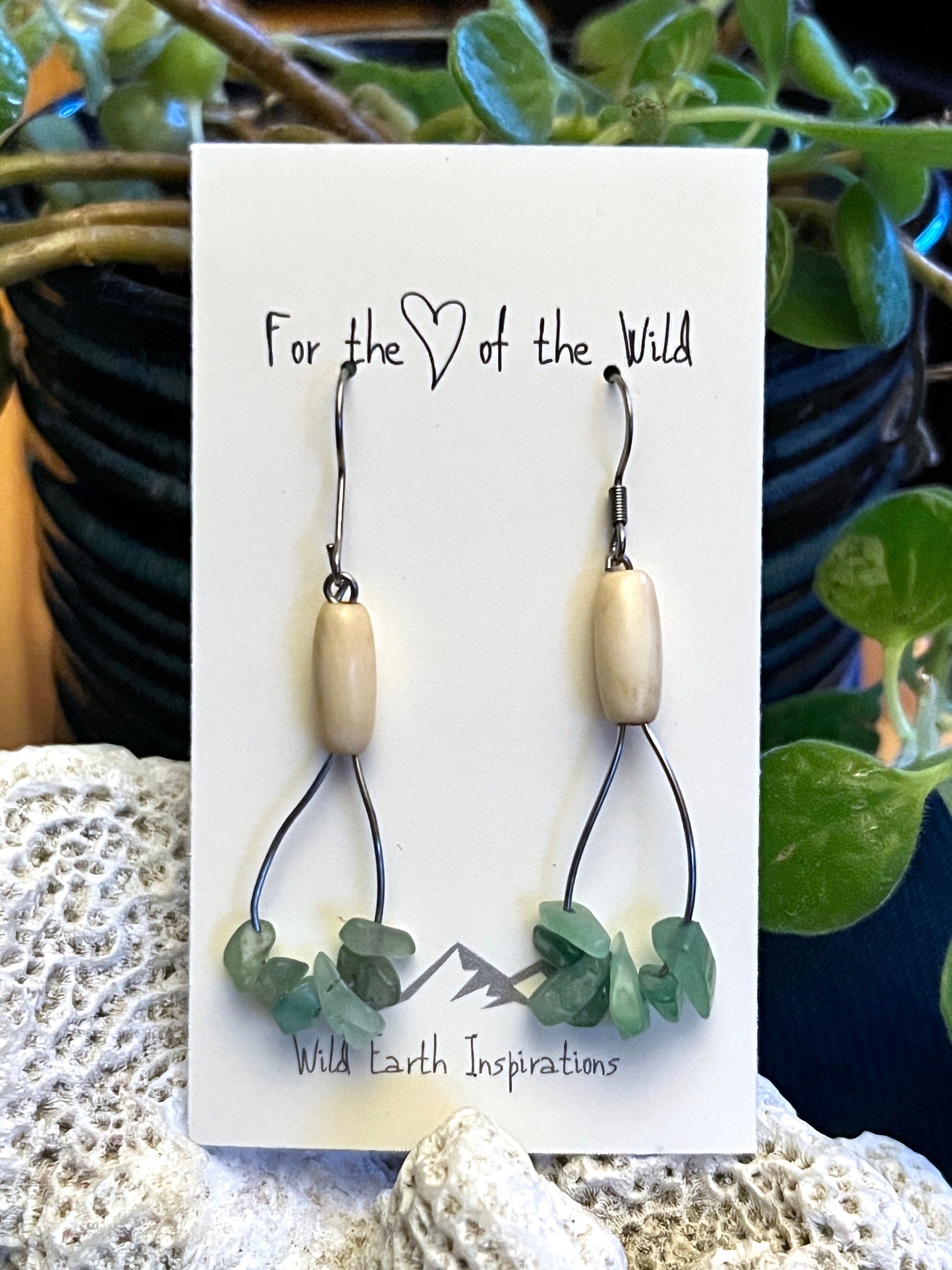 Gemstone Dangle Earrings (Amethyst or Aventurine)