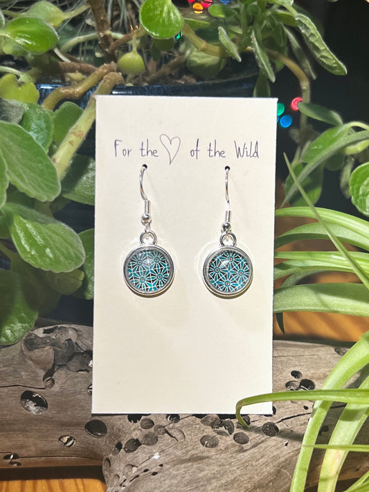 Blue Purple Mandala Earrings