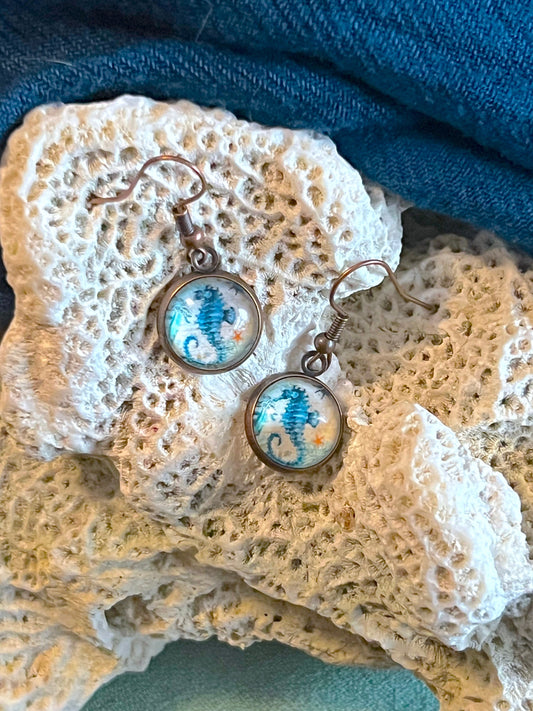 Sea Horse Shimmy Dangle Earrings