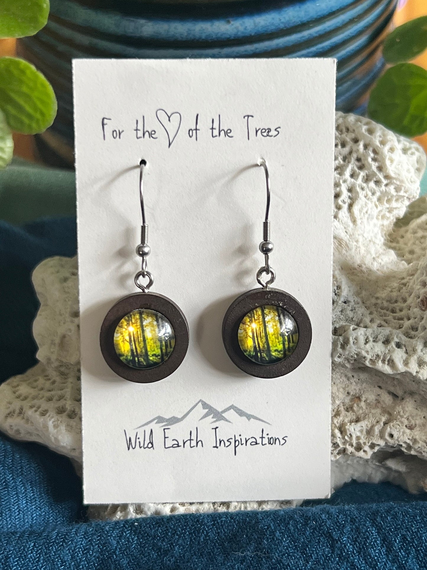 Glowing Embers Wooden Earrings