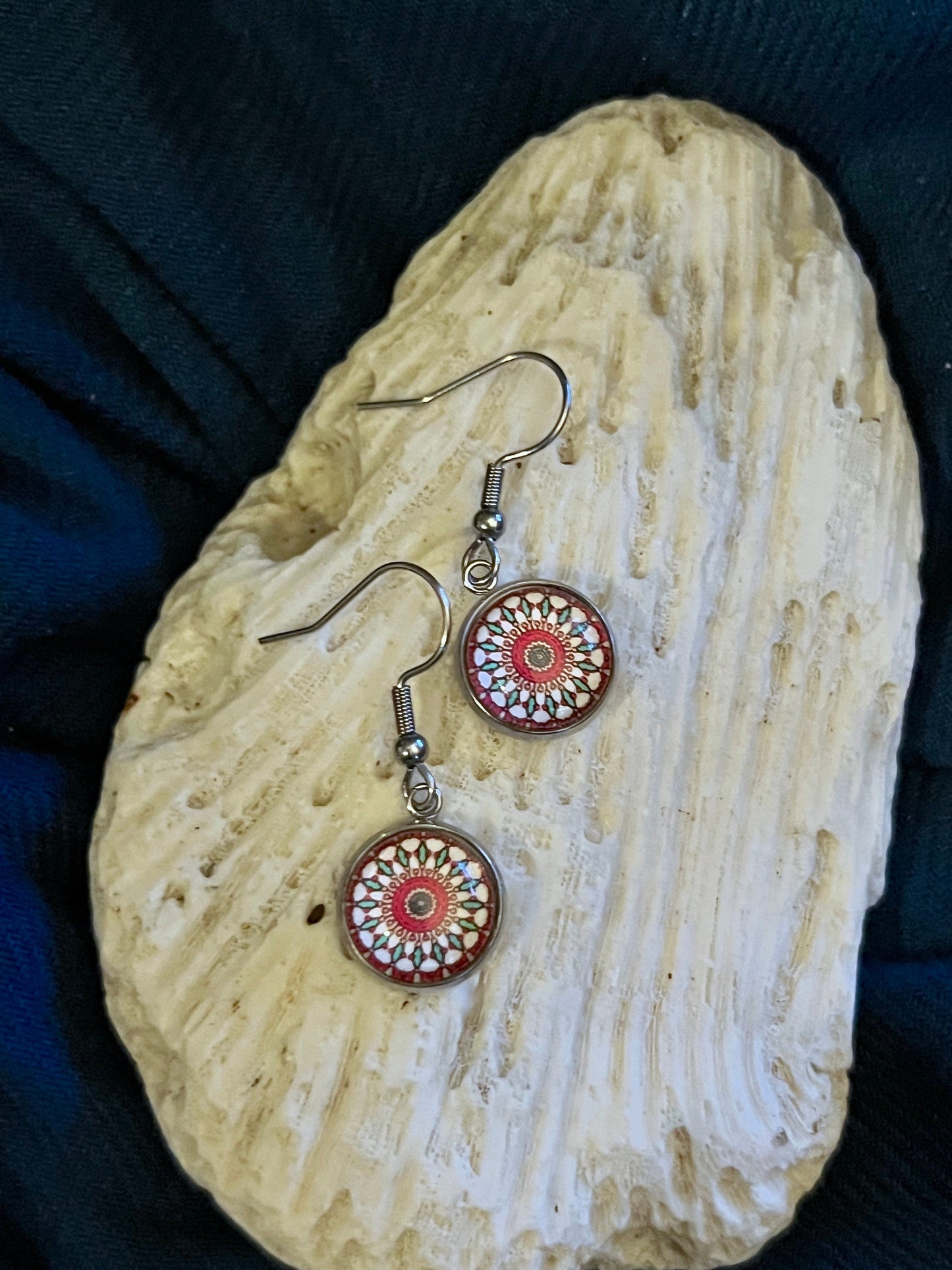 Red Earth Mandala Earrings