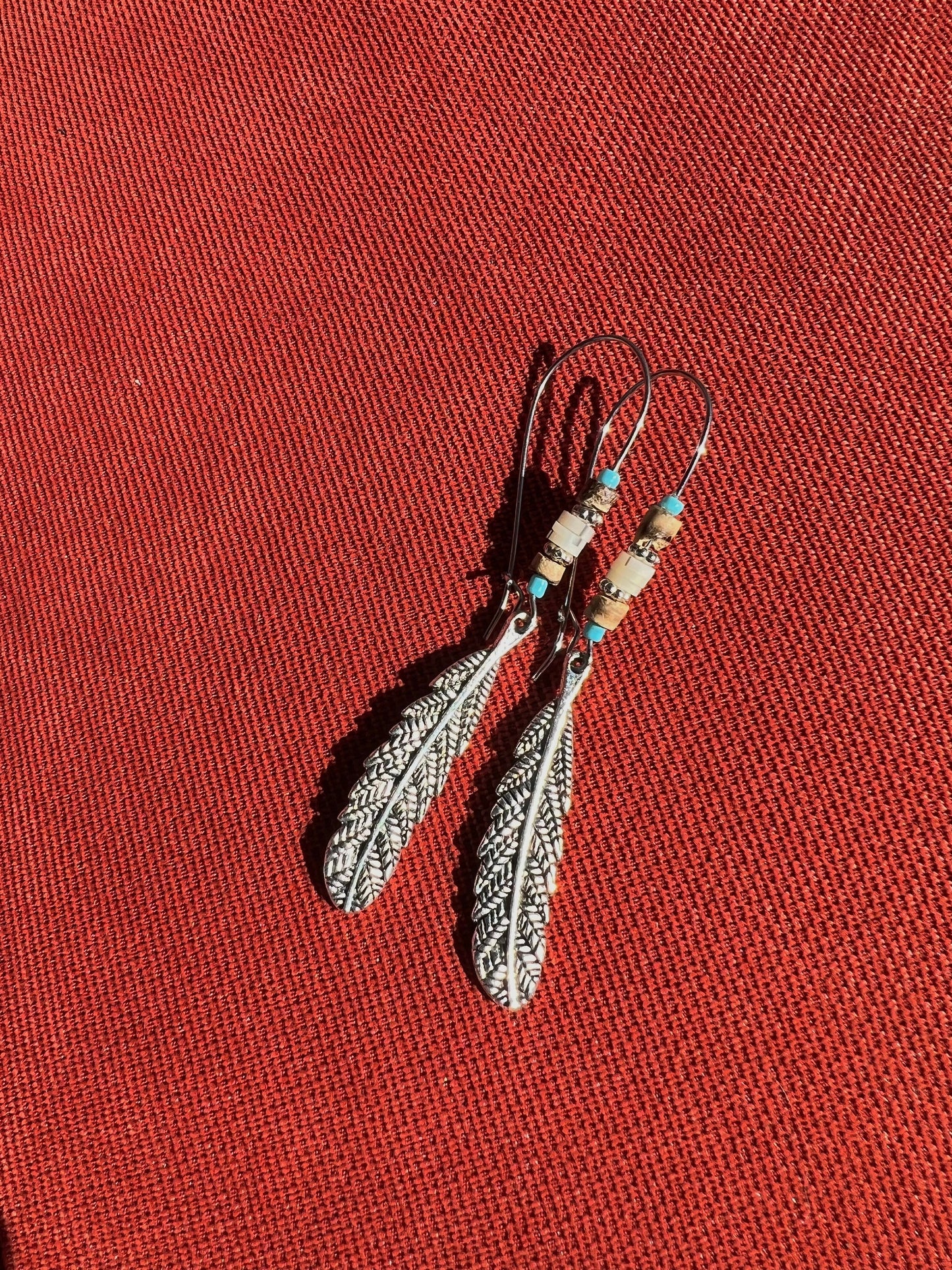 On a Feather Silver Earrings